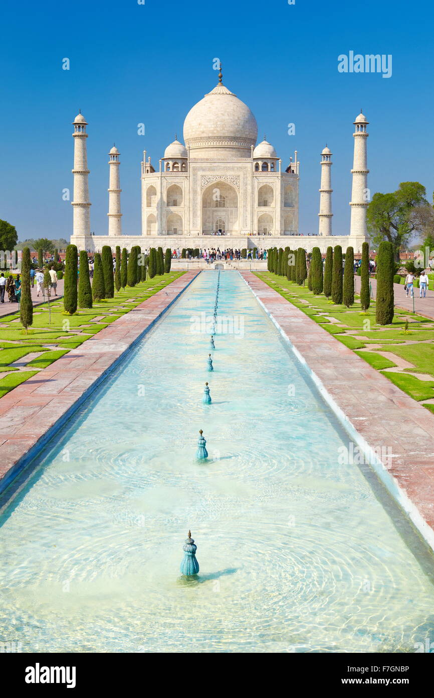 Taj Mahal front view, Agra, Uttar Pradesh, India Stock Photo