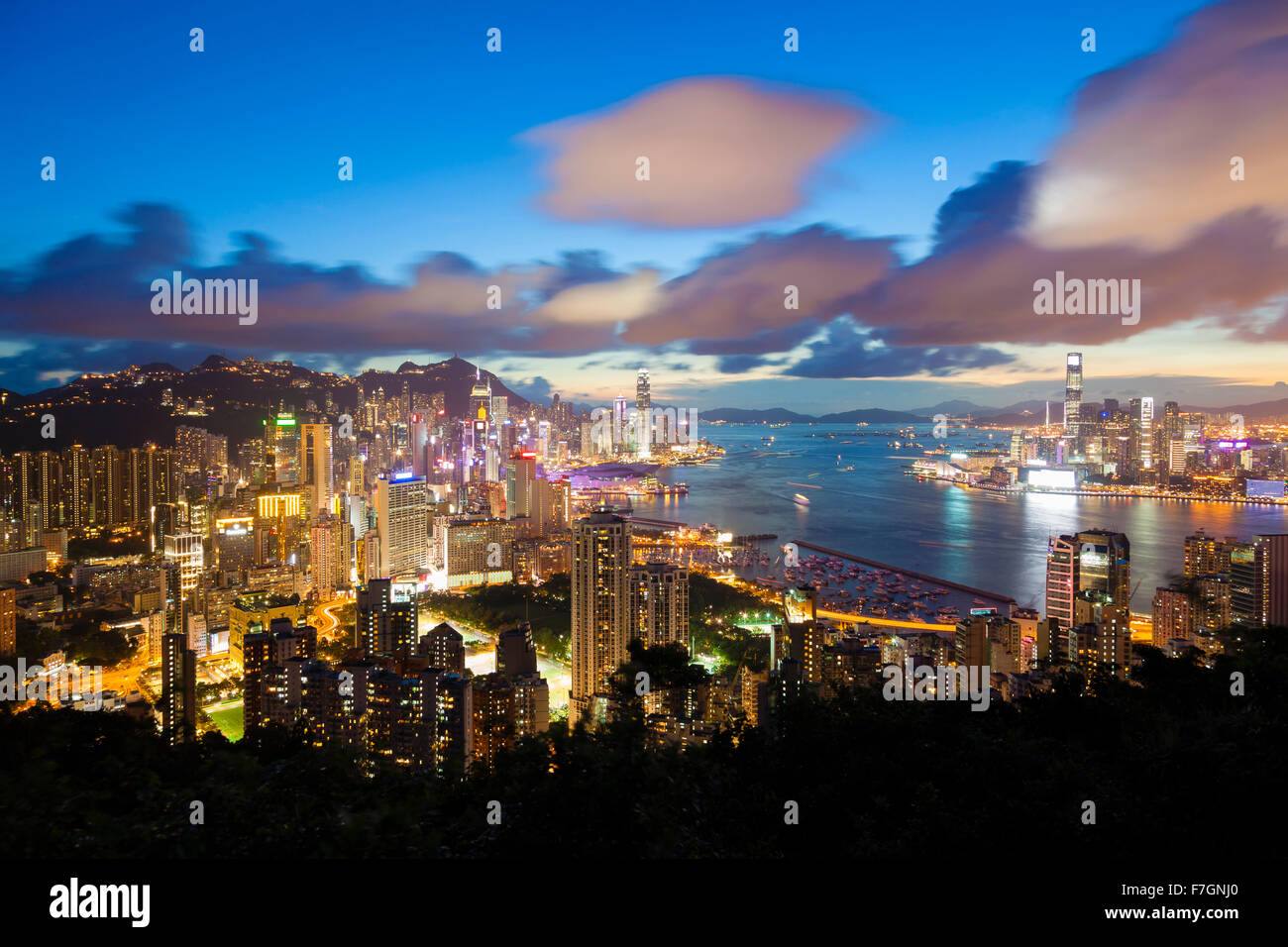 Hong Kong at night Stock Photo