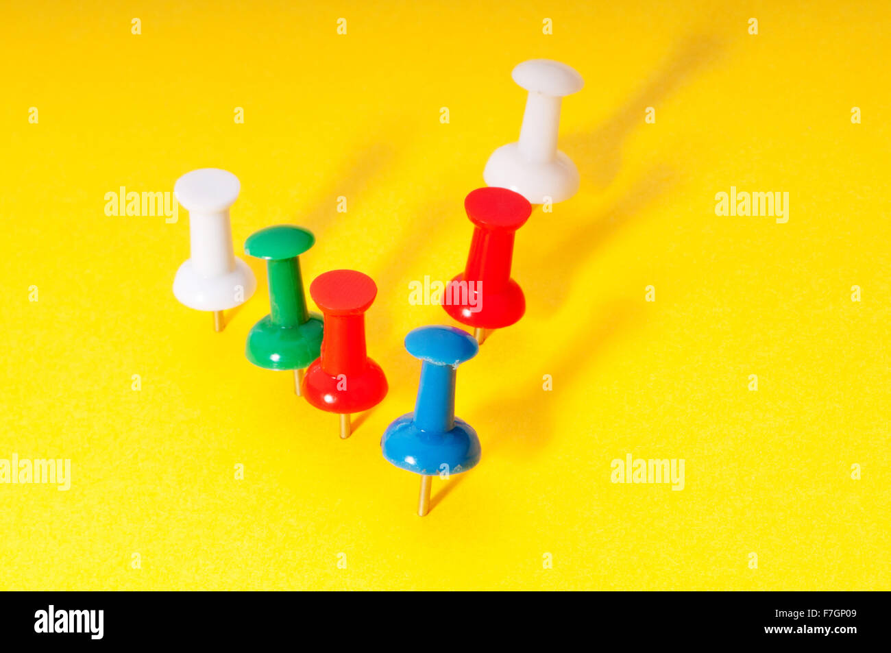 Office pins on the paper Stock Photo Alamy
