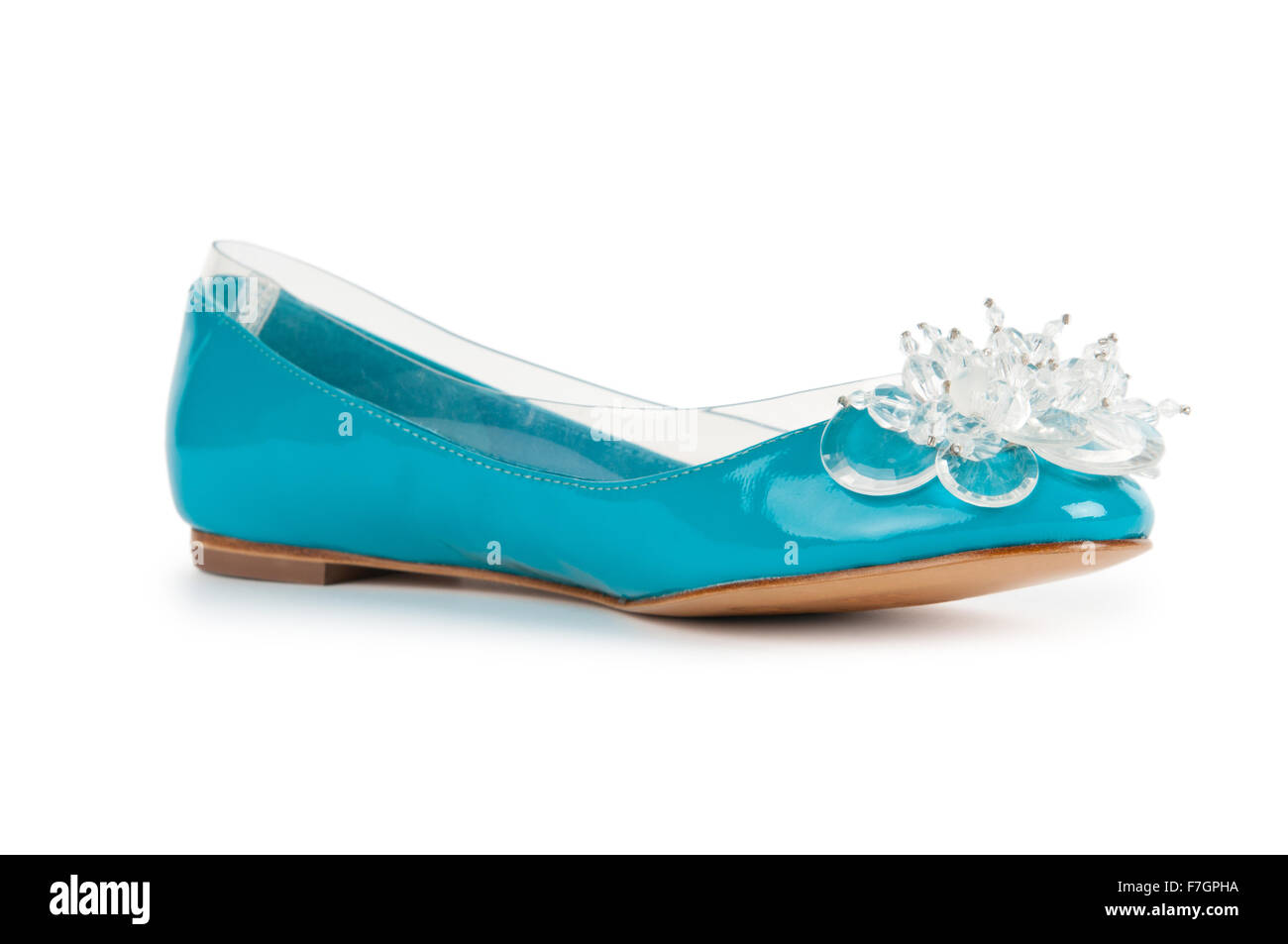 Elegant flat shoes isolated on white Stock Photo - Alamy