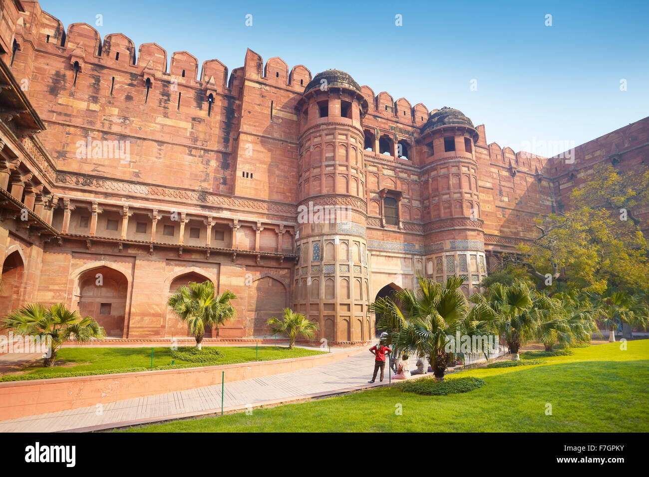 Agra Red Fort - The Amar Singh Gate, fortified main entrance gate, Agra, India Stock Photo