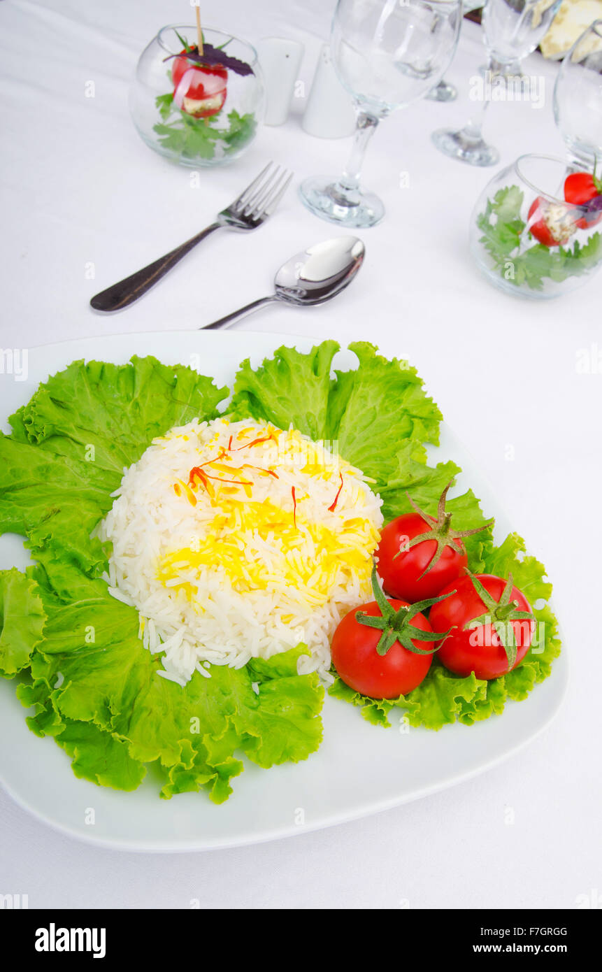 Plain rice served in the plate Stock Photo - Alamy