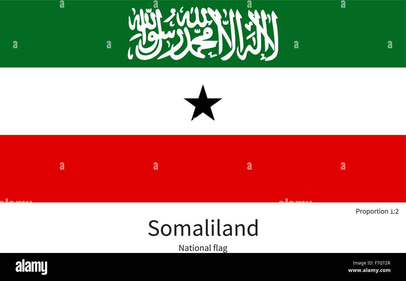 National flag of Somaliland with correct proportions, element, colors Stock Vector