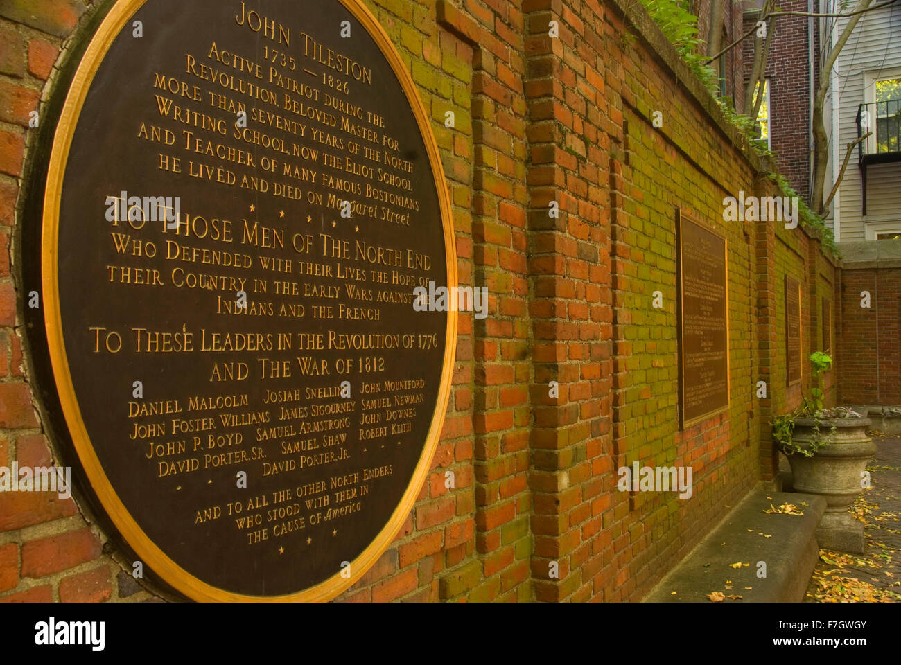 Paul Revere Mall plaque, Freedom Trail, Boston National Historic Park