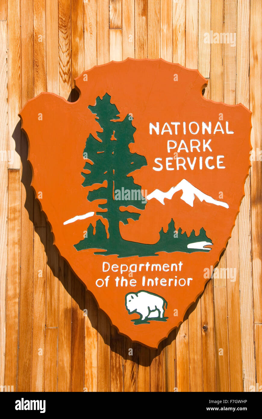 National Park Service sign, Minute Man National Historic Park, Massachusetts Stock Photo