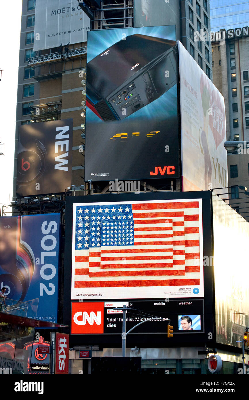 Art Everywhere/ New York/ Times Square/ Jasper Johns Stock Photo