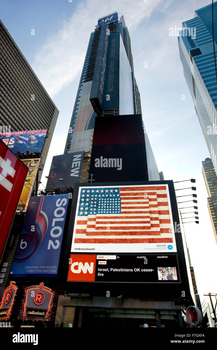 Art Everywhere/ New York/ Times Square/ Jasper Johns Stock Photo