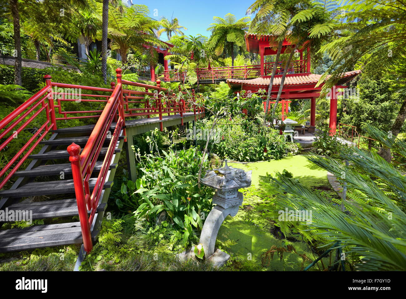 Monte Palace Tropical Garden (Japanese garden) - Monte, Madeira island, Portugal Stock Photo