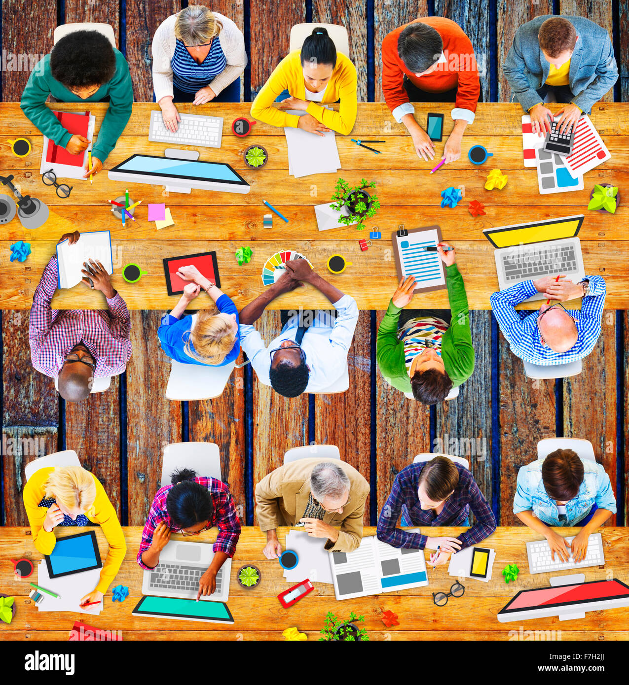 Working Technology Computer Colleagues Partnership Concept Stock Photo ...