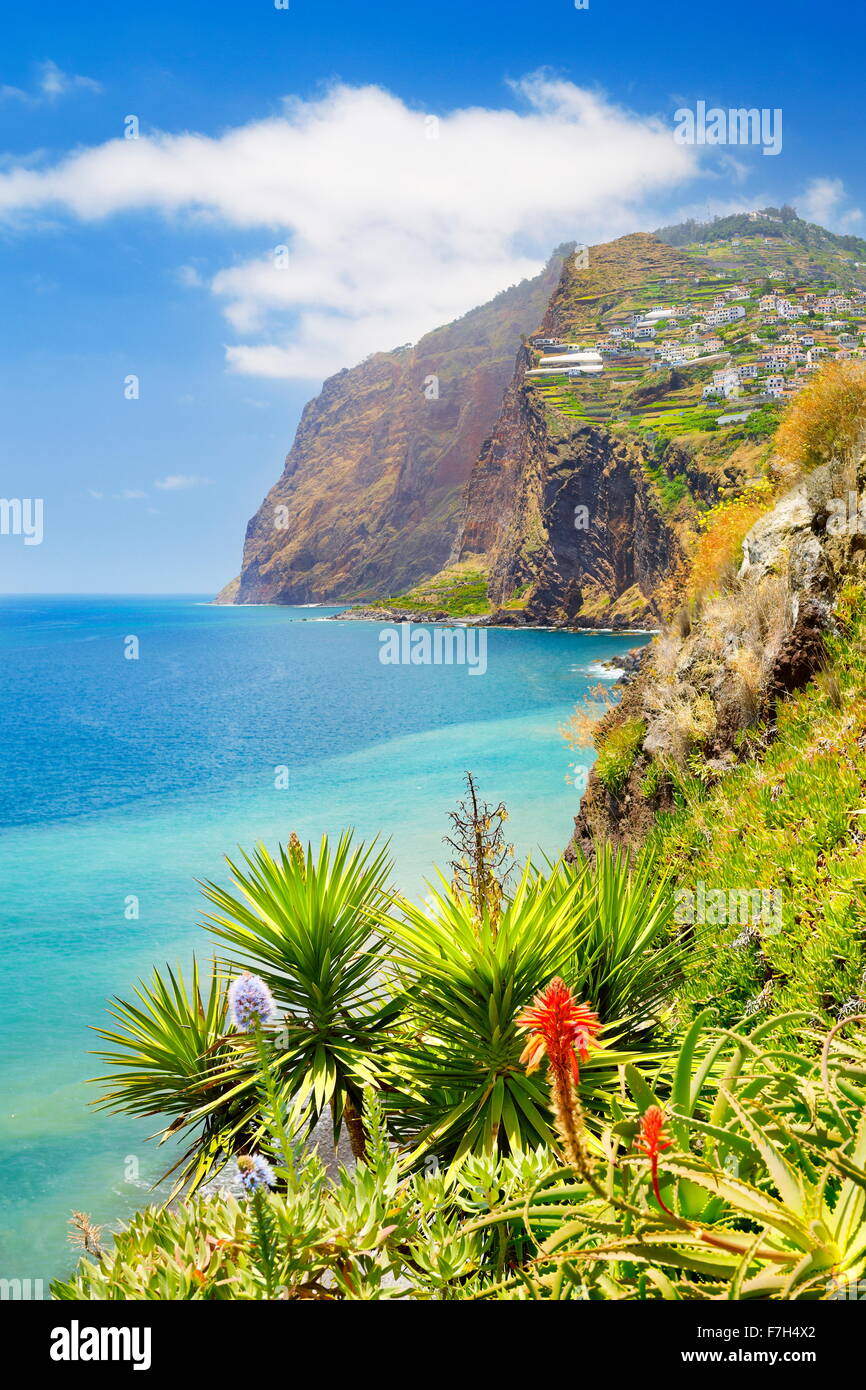 Madeira Island landscape- Cabo Girao cliff - Camara de Lobos, Portugal Stock Photo