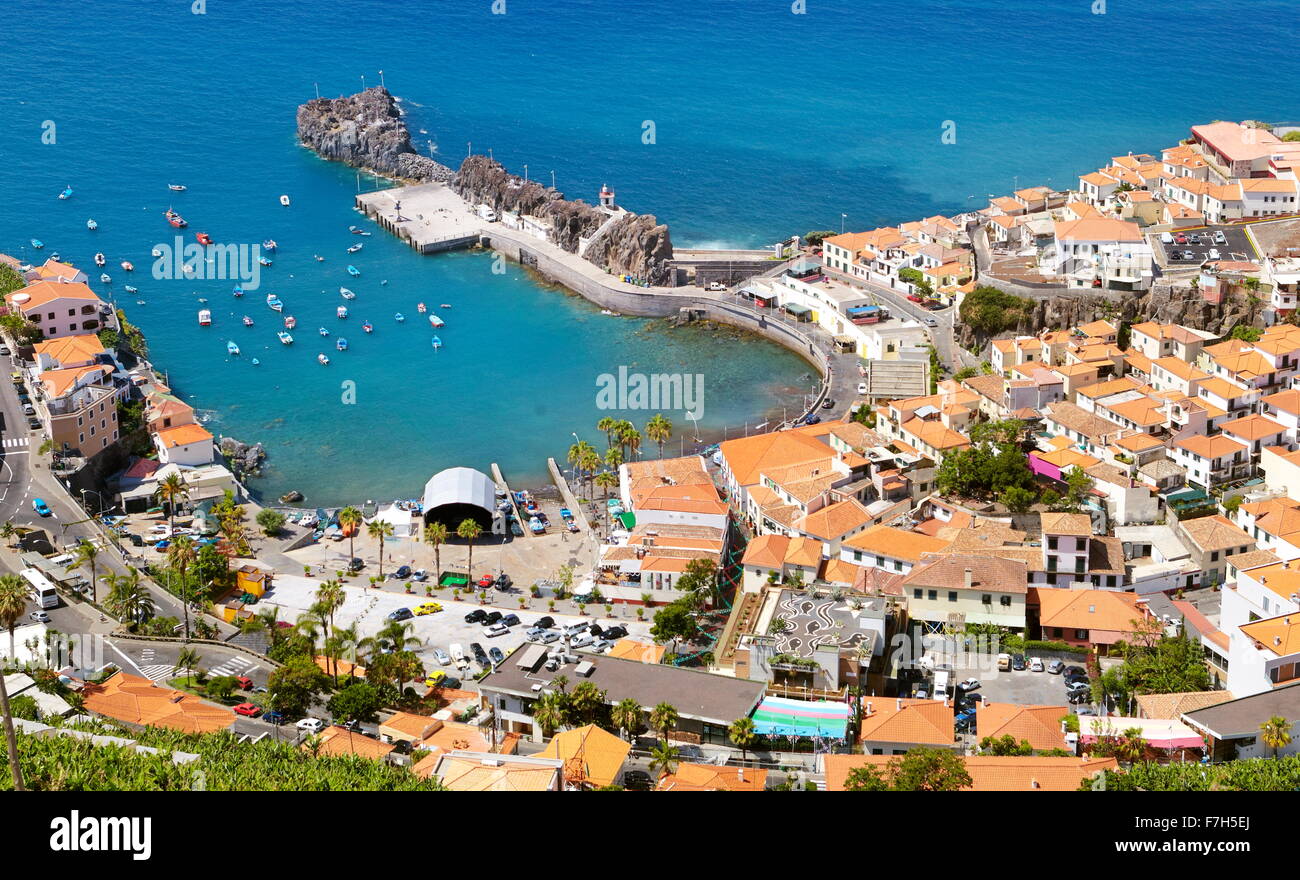 Aerial view of Camara de Lobos, Madeira Island, Portugal Stock Photo