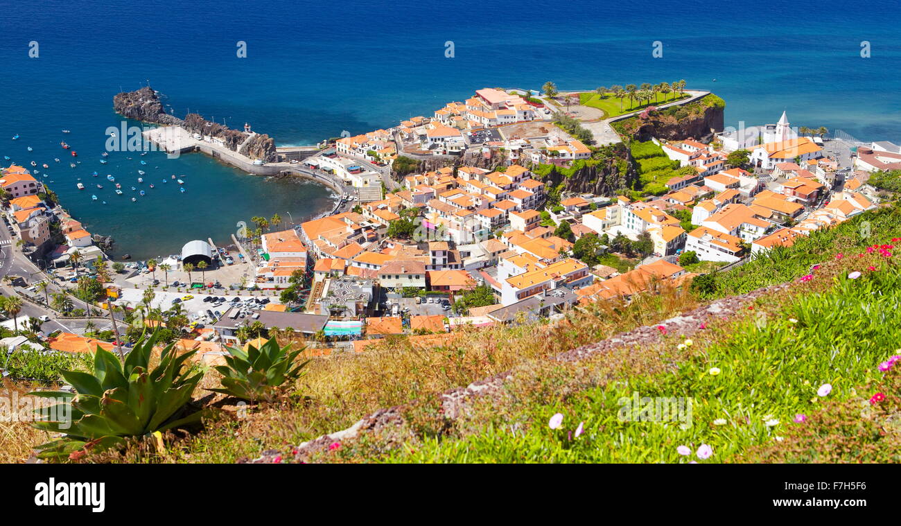 Aerial view of Camara de Lobos, Madeira Island, Portugal Stock Photo