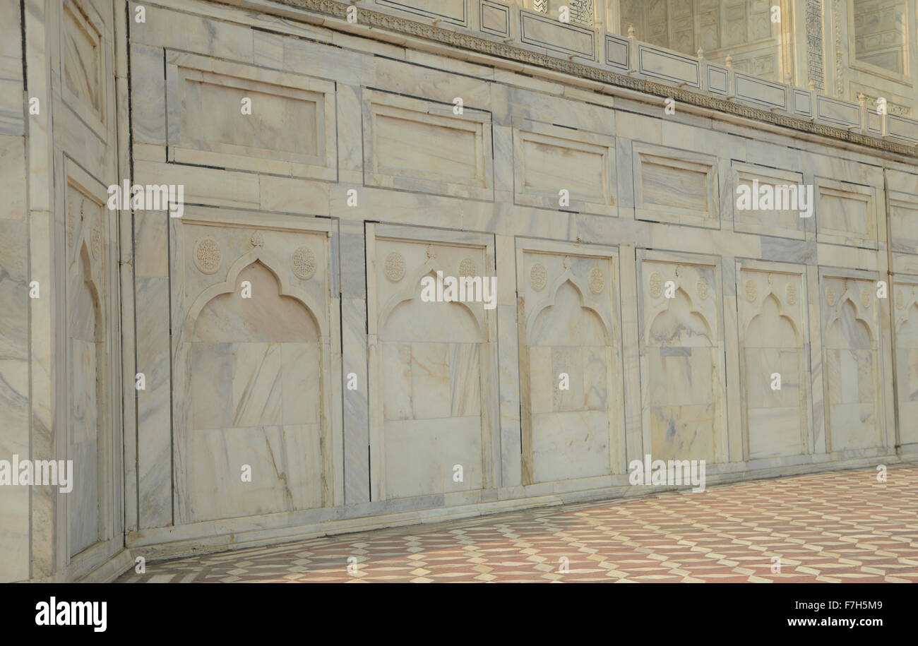 Detail of Decorating the Taj Mahal,Agra,India Stock Photo