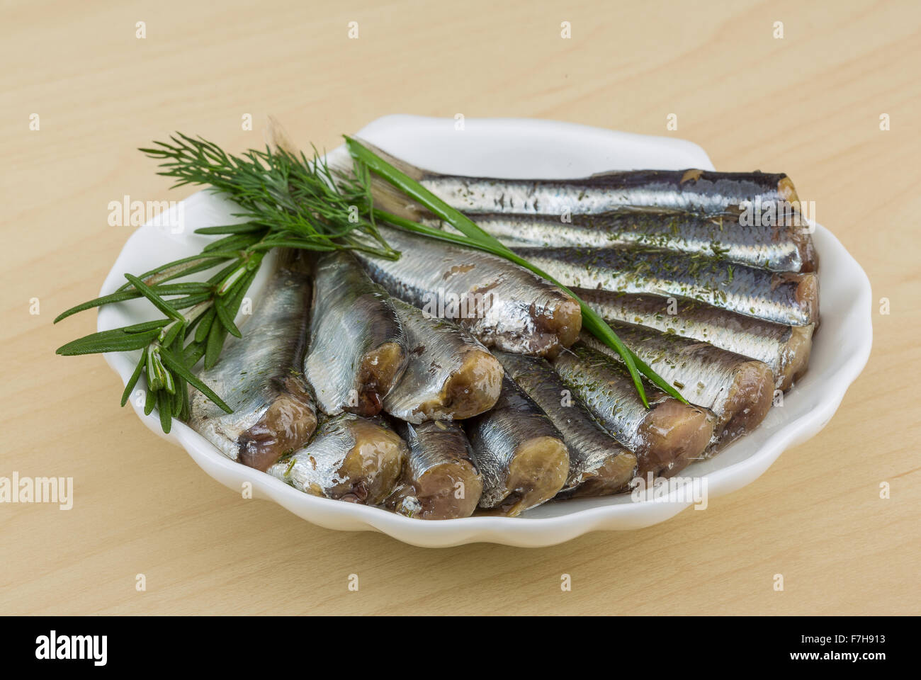 Salted anchovy with spices and herbs ready for eat Stock Photo Alamy