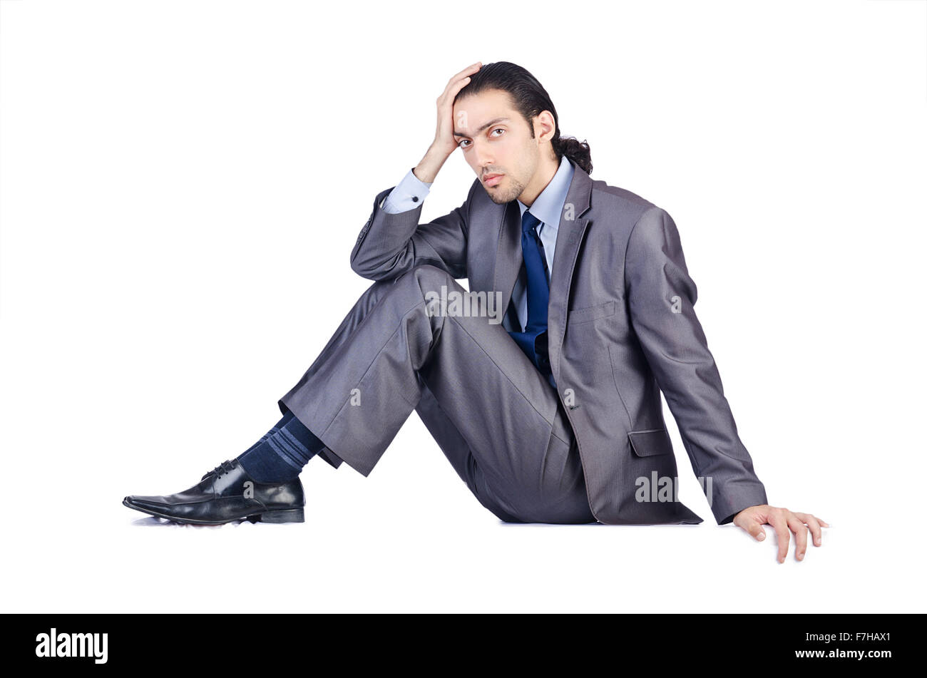 Businessman isolated on the white background Stock Photo - Alamy