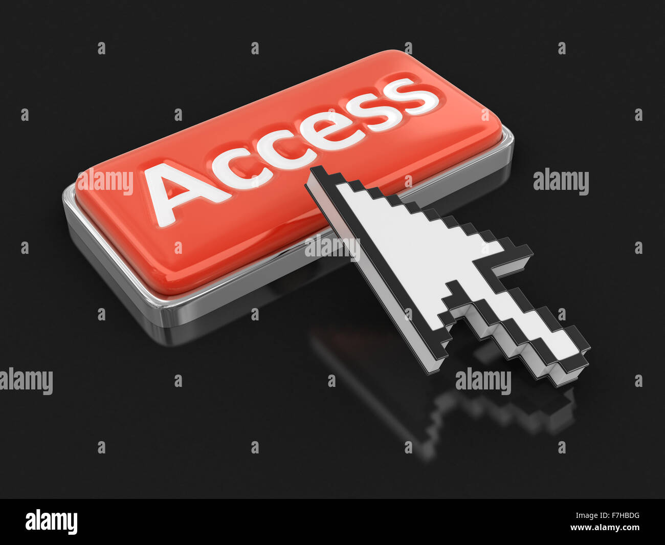 Cursor and button access. Image with clipping path Stock Photo