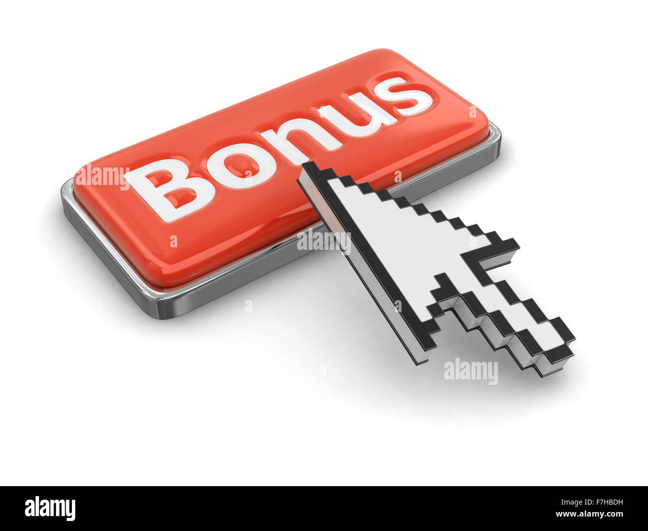 Cursor and button bonus. Image with clipping path Stock Photo