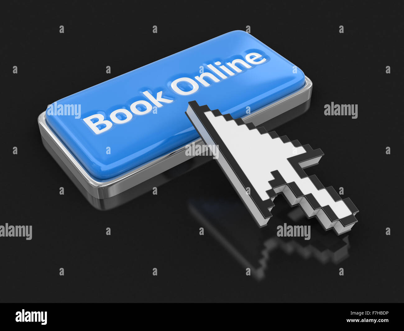 Cursor and button book on-line. Image with clipping path Stock Photo