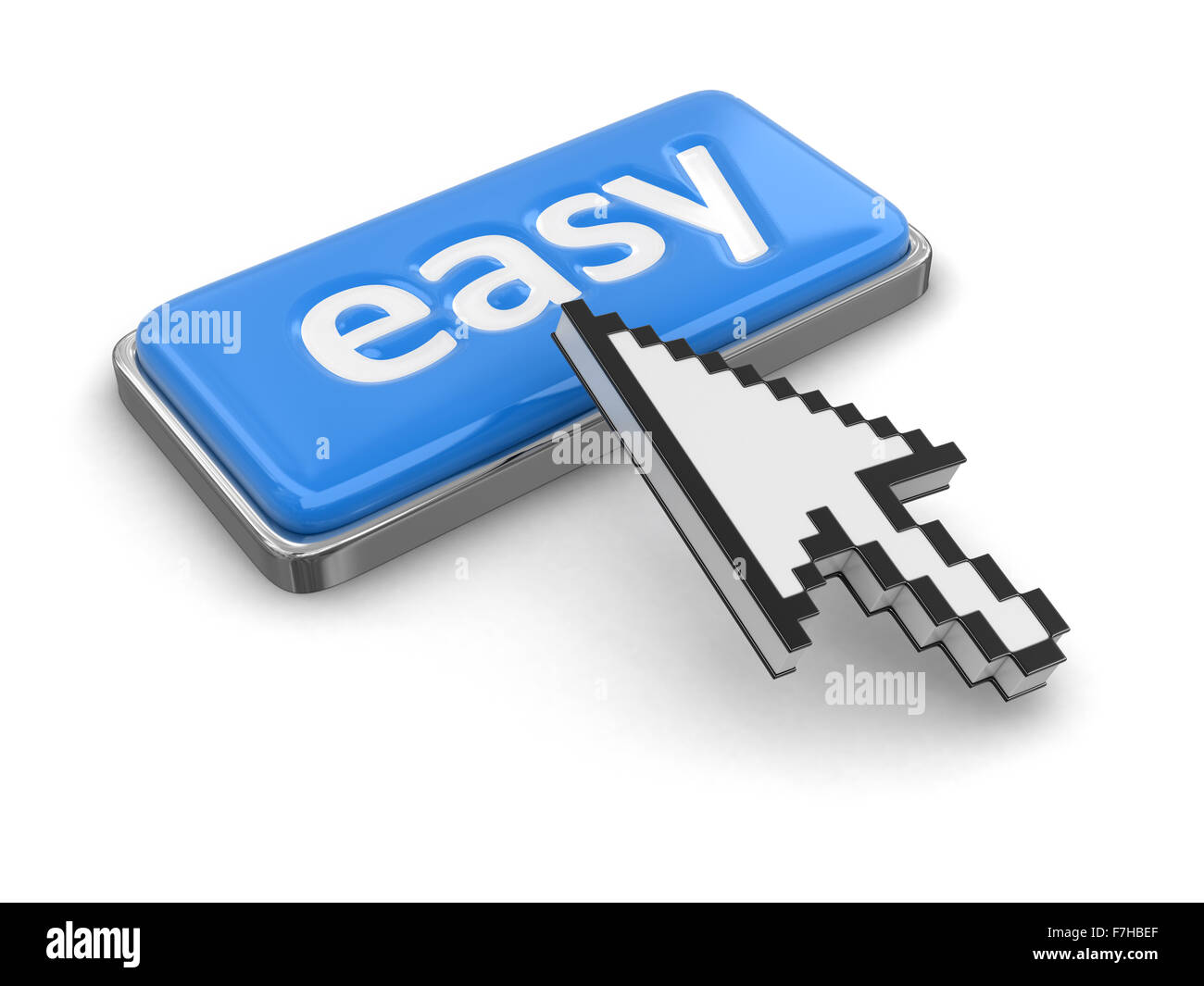 Cursor and button easy. Image with clipping path Stock Photo