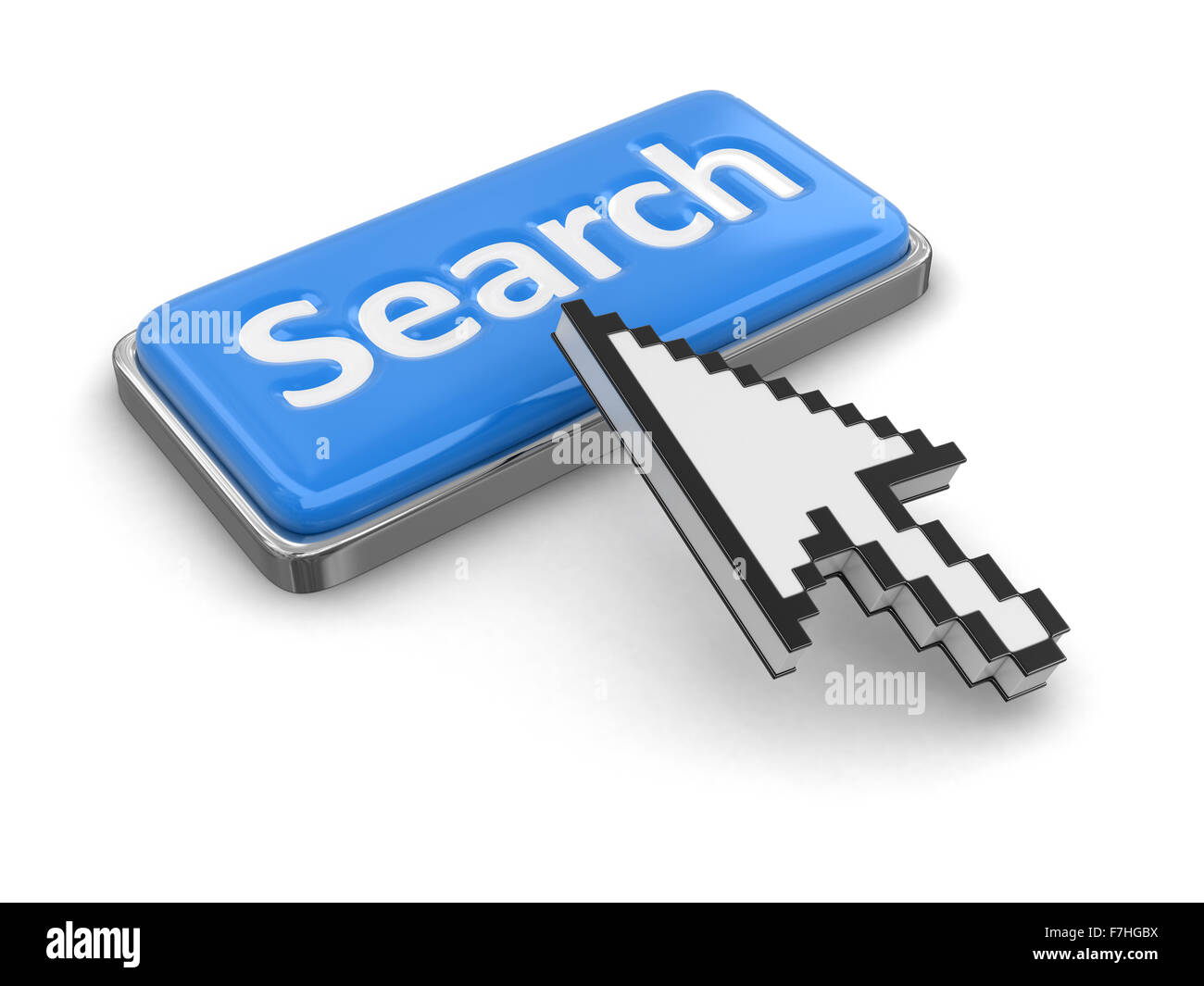 Cursor and button search. Image with clipping path Stock Photo