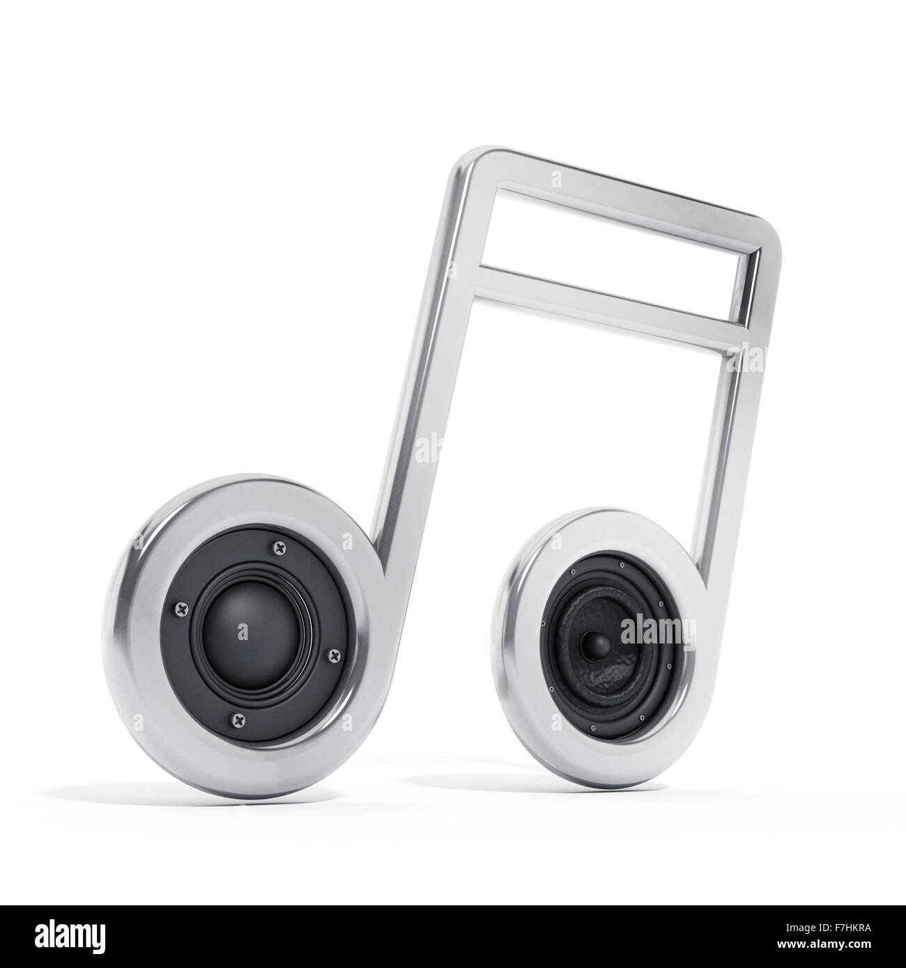 Musical note with speakers isolated on white background Stock Photo - Alamy