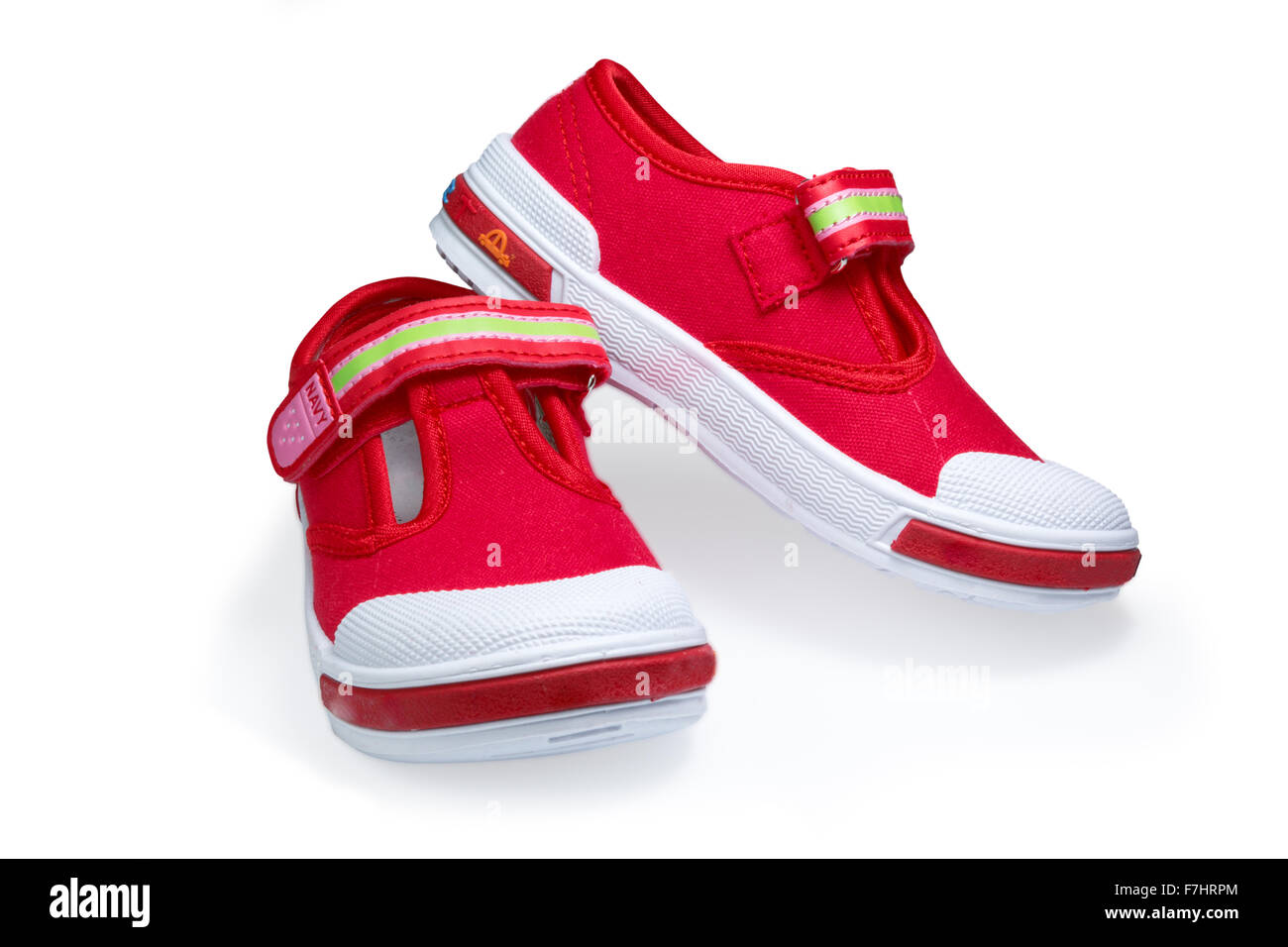 Dark Blue Baby Sneakers with Red and White Stripes