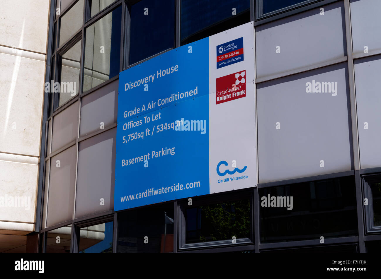 Offices to let sign, Discovery House, Cardiff Bay, Cardiff, South Wales