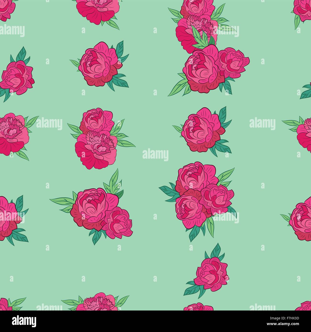Seamless pattern with pink peonies Stock Vector Image & Art - Alamy