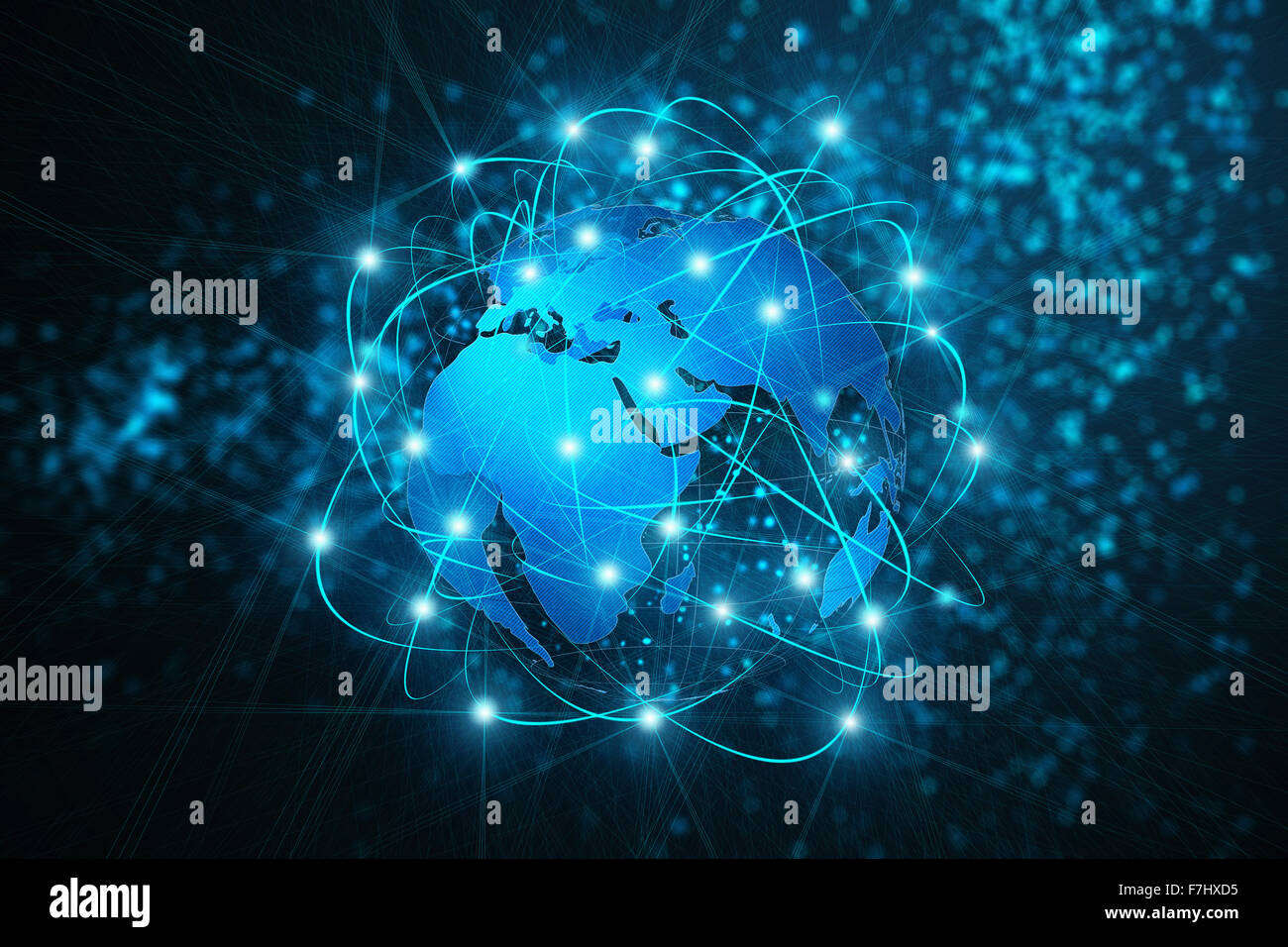 Technology abstract background, concept of global communication Stock Photo