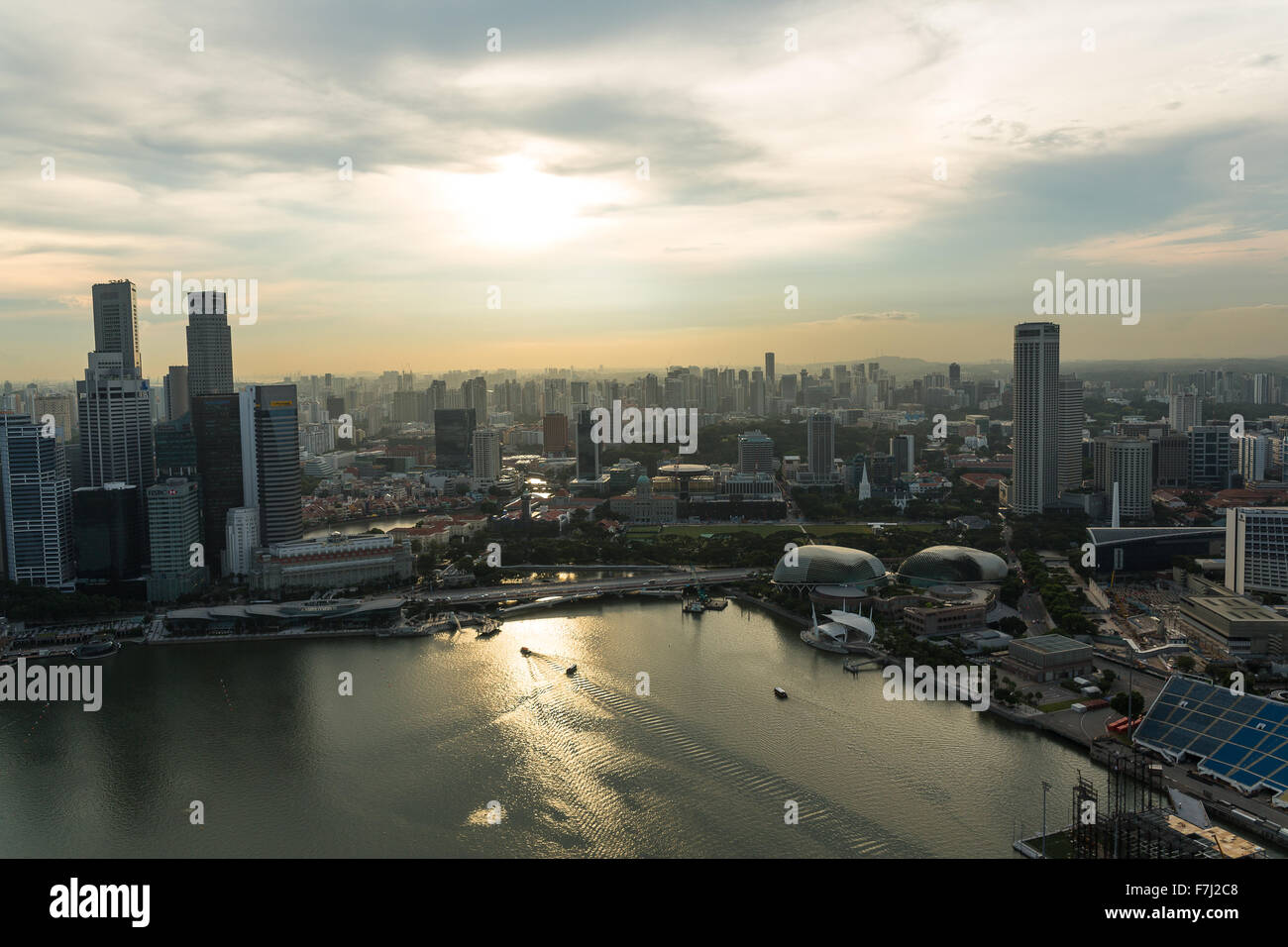 View of Singapore city skyline at sunset Stock Photo - Alamy