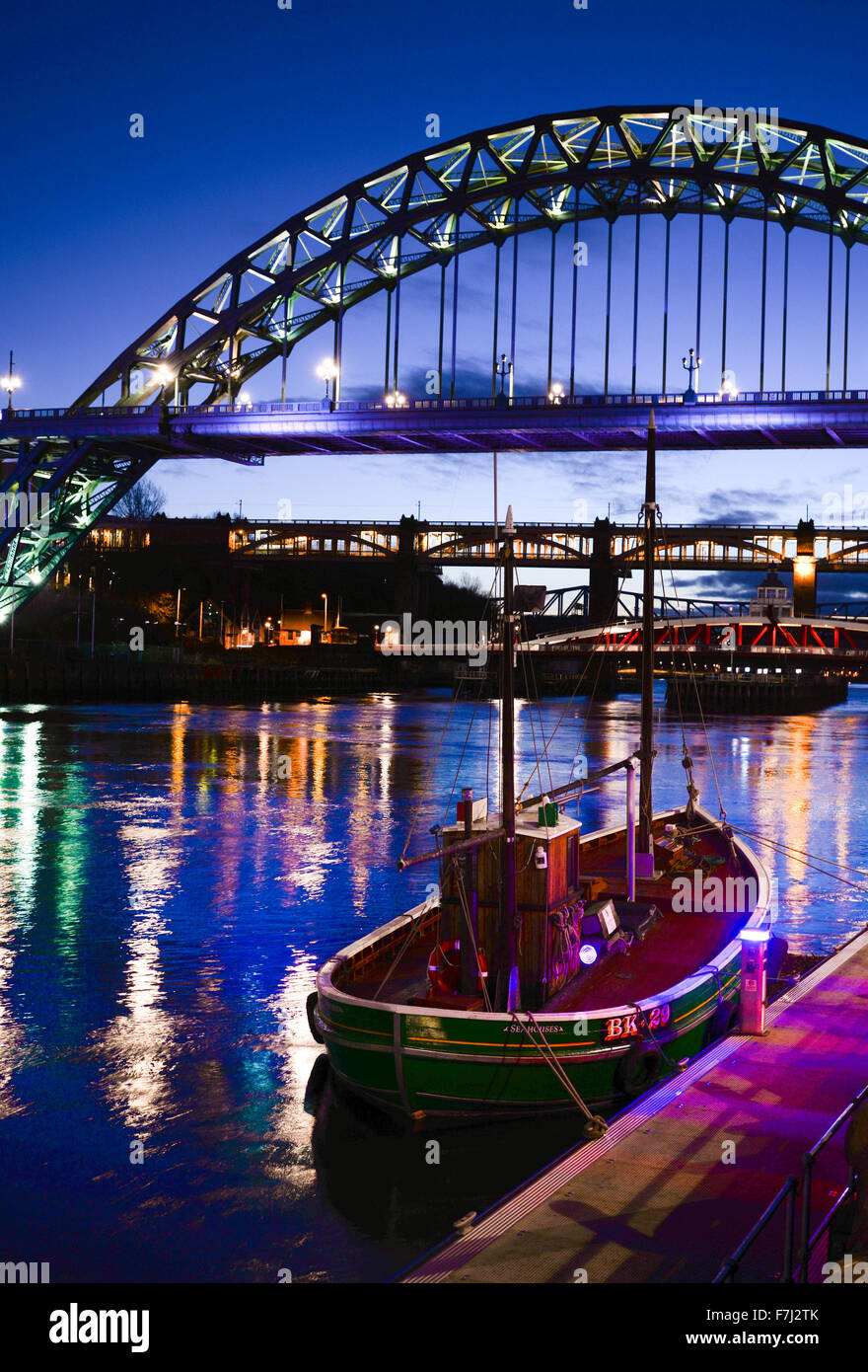 Newcastle upon Tyne quayside early evening Stock Photo