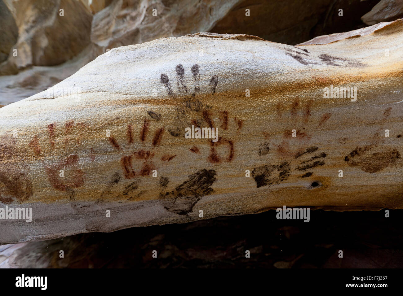 Aboriginal rock art, Cania Gorge, QLD, Australia Stock Photo