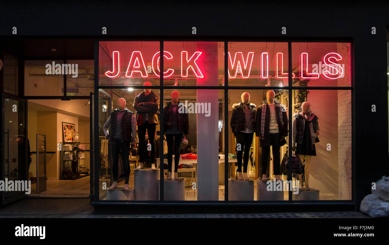The windows display of clothes shop Jack Wills in Kingly Street, London, England, UK Stock Photo