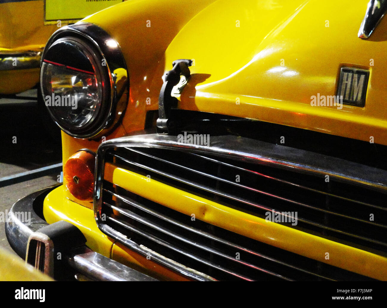 Yellow Indian Taxi Stock Photo