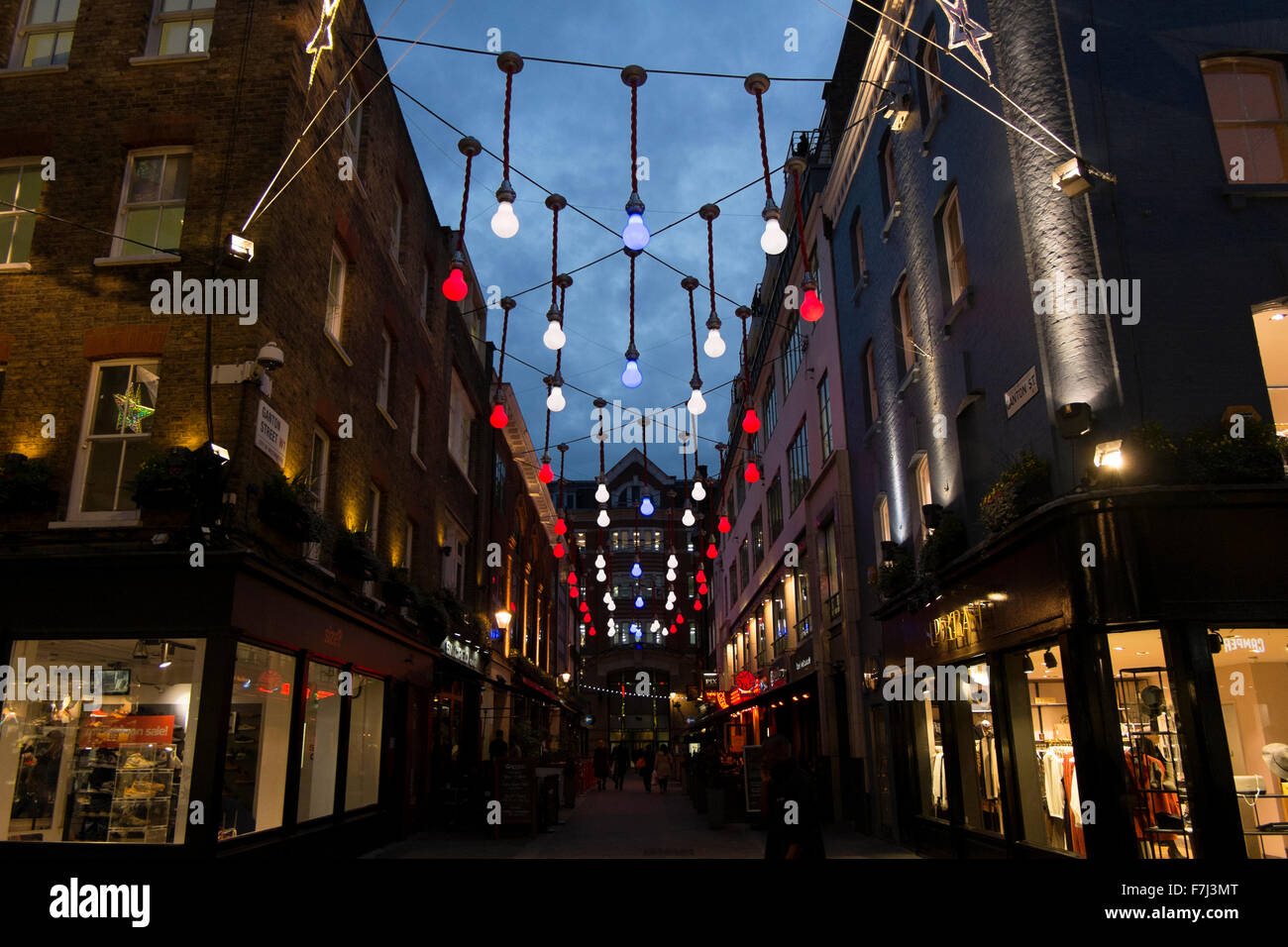 Christmas decorations in Carnaby Street, London, England, UK Stock