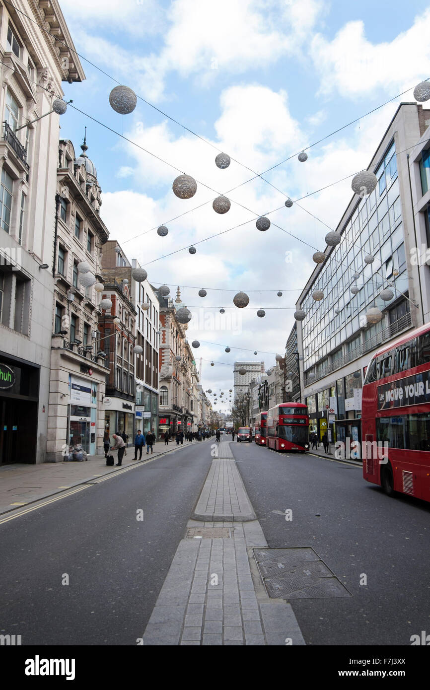 Buses driving along Oxford Street in London, England, UK Stock Photo