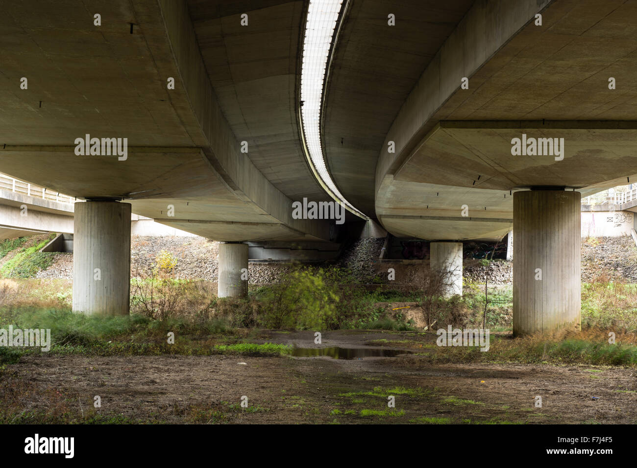Underneath the A4 road bridge in Bath, UK Stock Photo Alamy