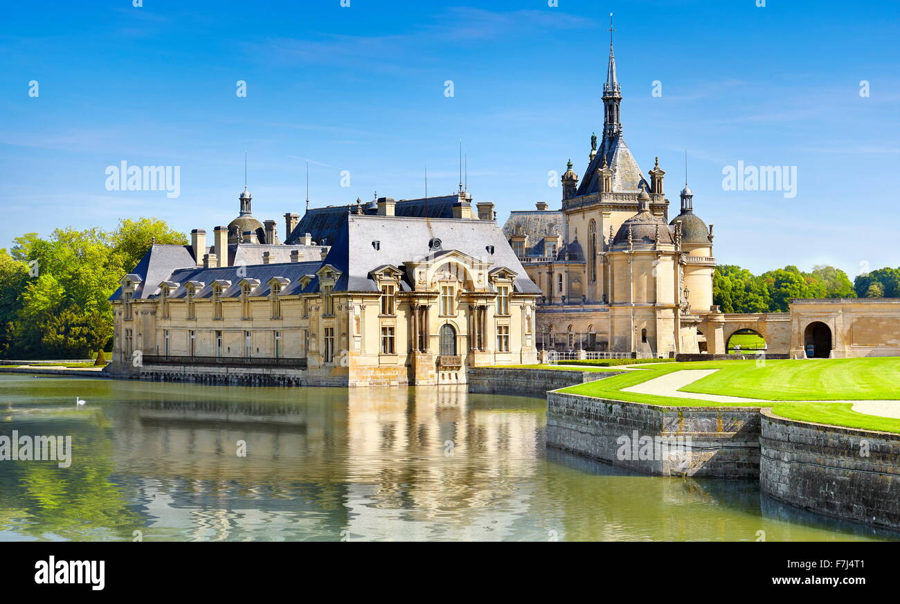 Chantilly Castle (Chateau de Chantilly) France Stock Photo