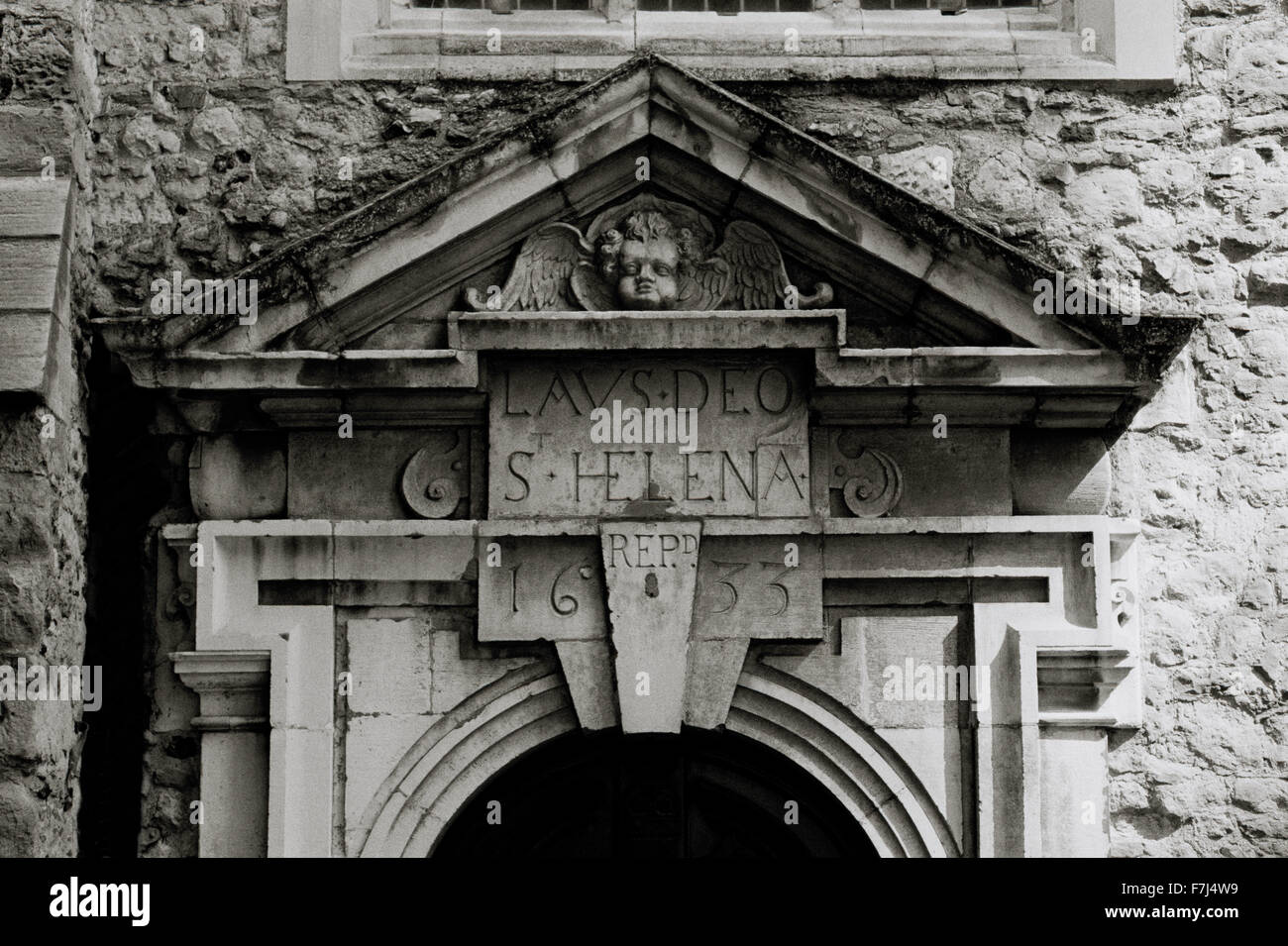 Travel Photography - St Helen's Bishopsgate in the City of London in England in Great Britain in the United Kingdom UK Europe. Architecture Building Stock Photo