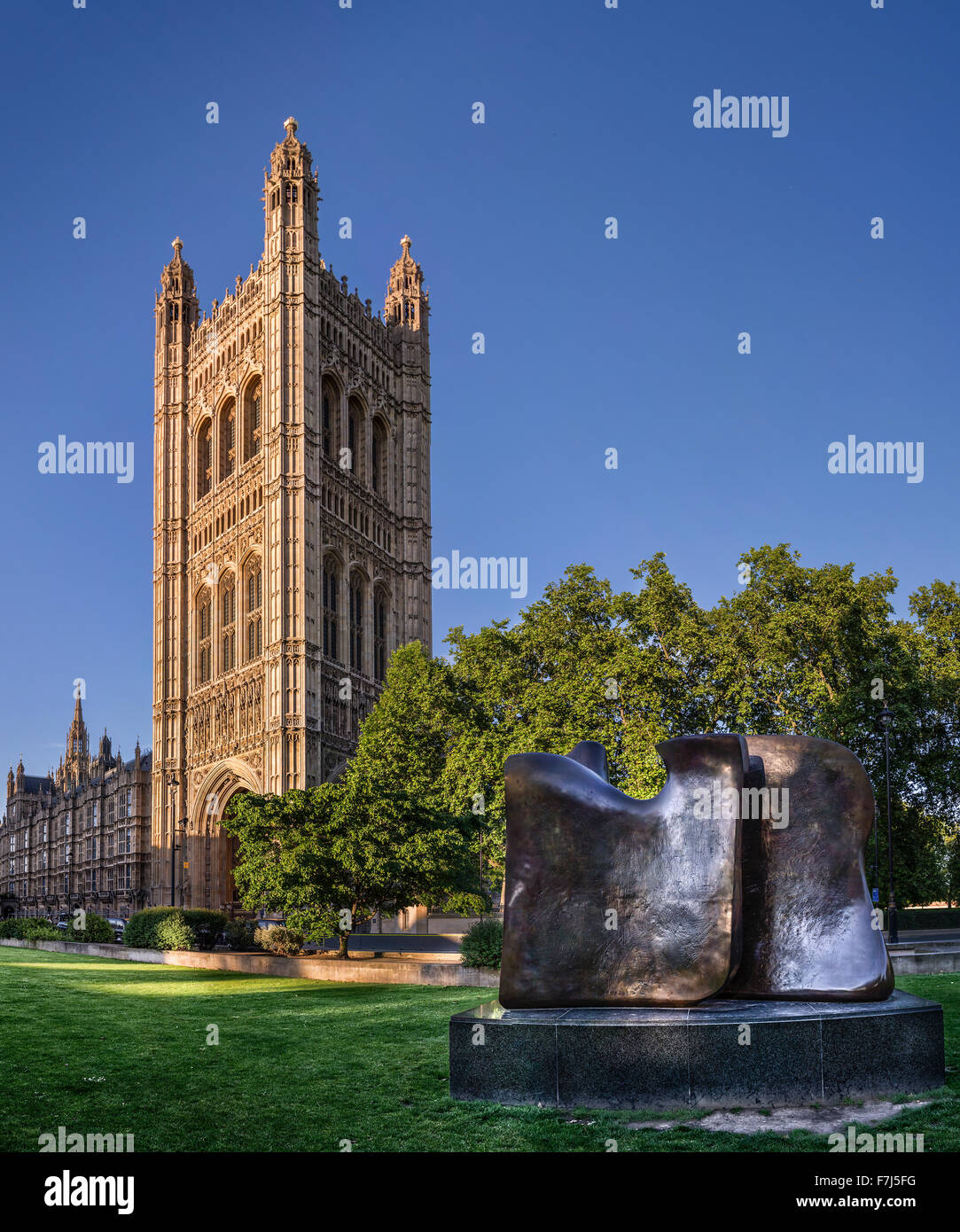 UK, London, Palace of Westminster, Victoria Tower Stock Photo