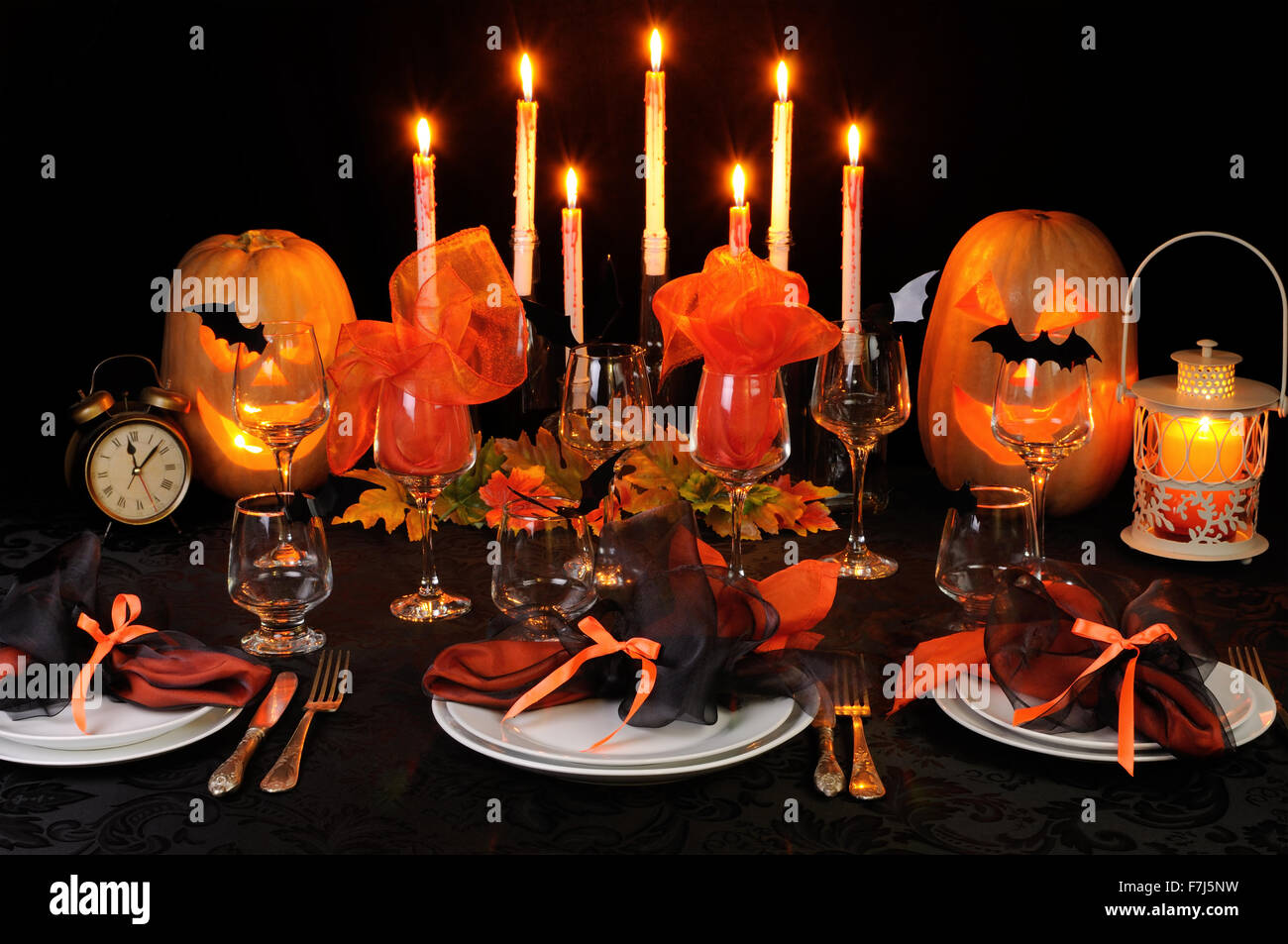Festive table decoration for Halloween Stock Photo