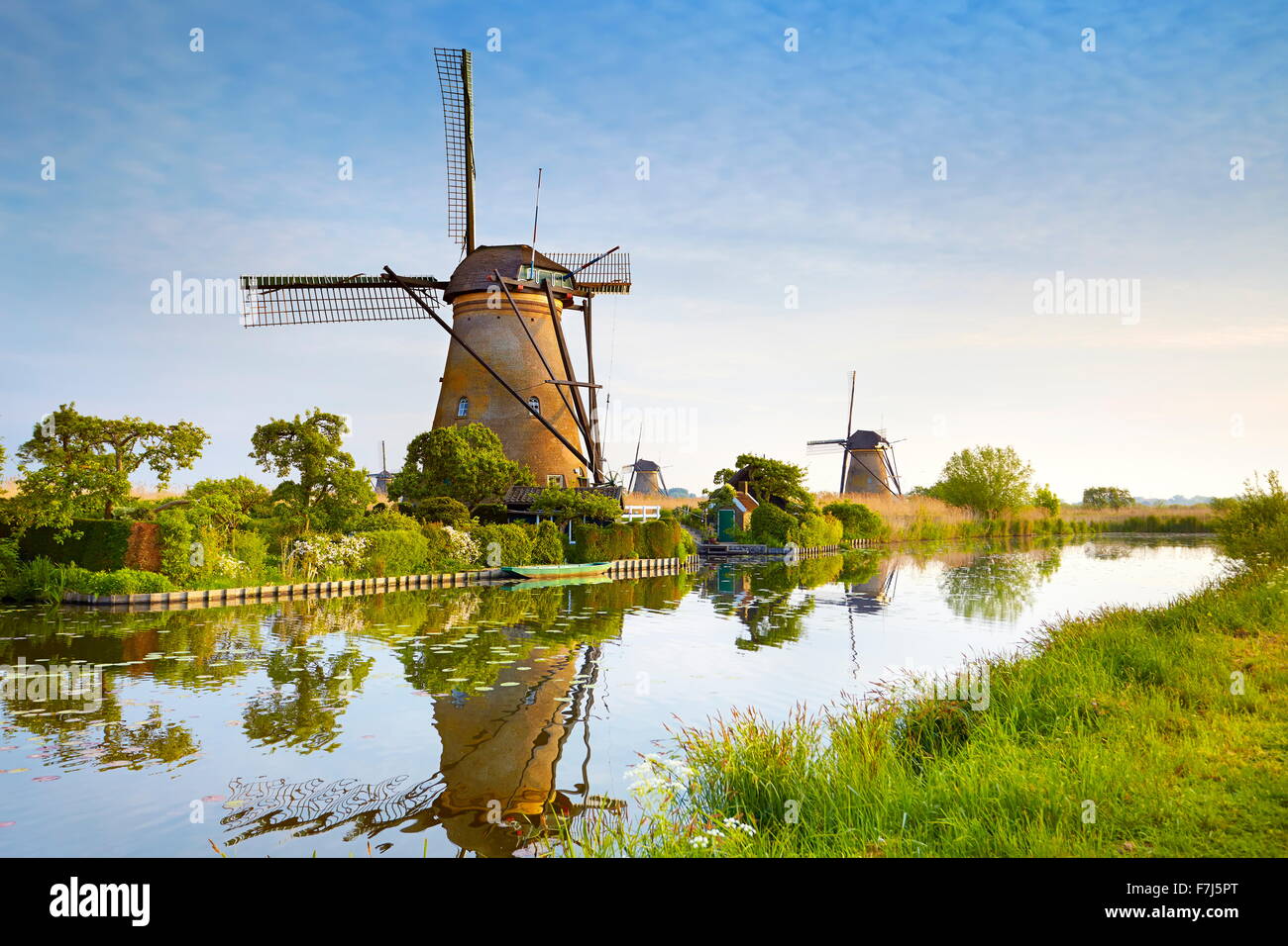Kinderdijk windmills - Holland Netherlands Stock Photo