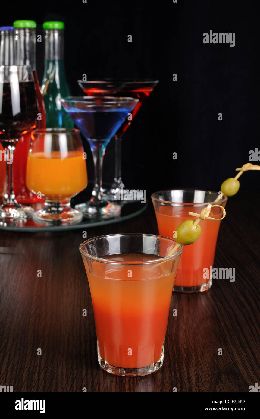 Bloody Mary cocktail with olives Stock Photo Alamy