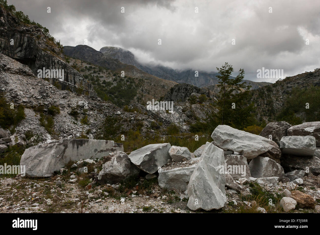 Marble quarries of the Apuan Alps, Tuscany. Stock Photo