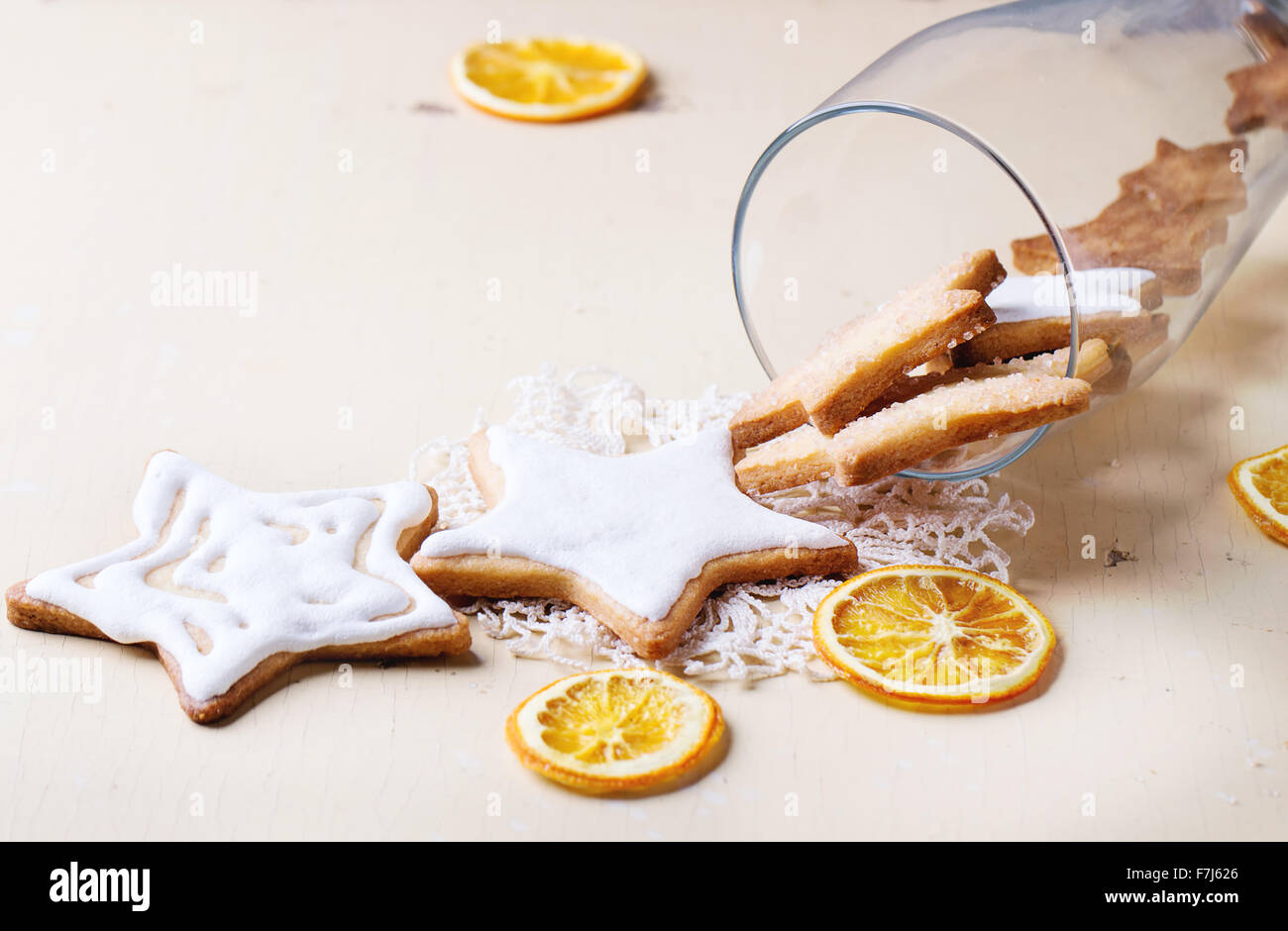 Christmas cookies in glass Stock Photo Alamy