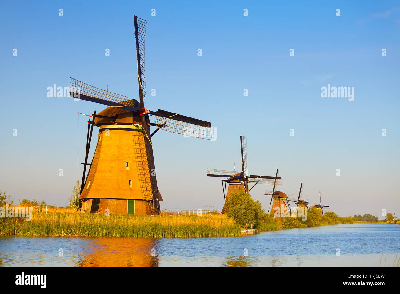 Kinderdijk windmills - Holland Netherlands Stock Photo