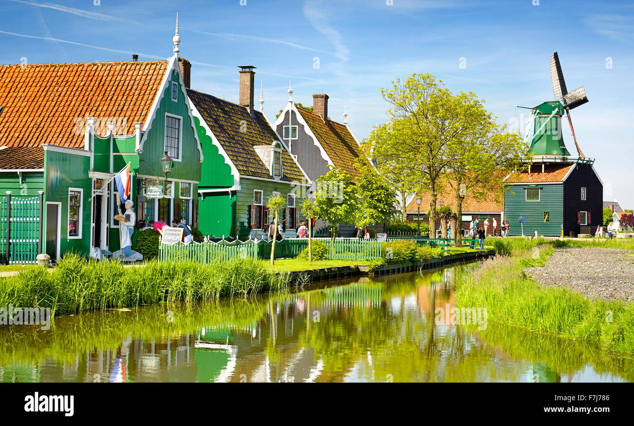 Traditional architecture in Zaanse Schans - Holland Netherlands Stock Photo