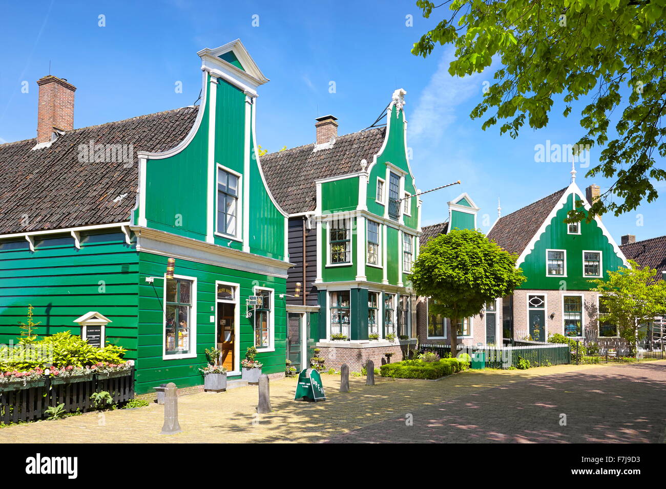 Traditional architecture in Zaanse Schans - Holland Netherlands Stock Photo