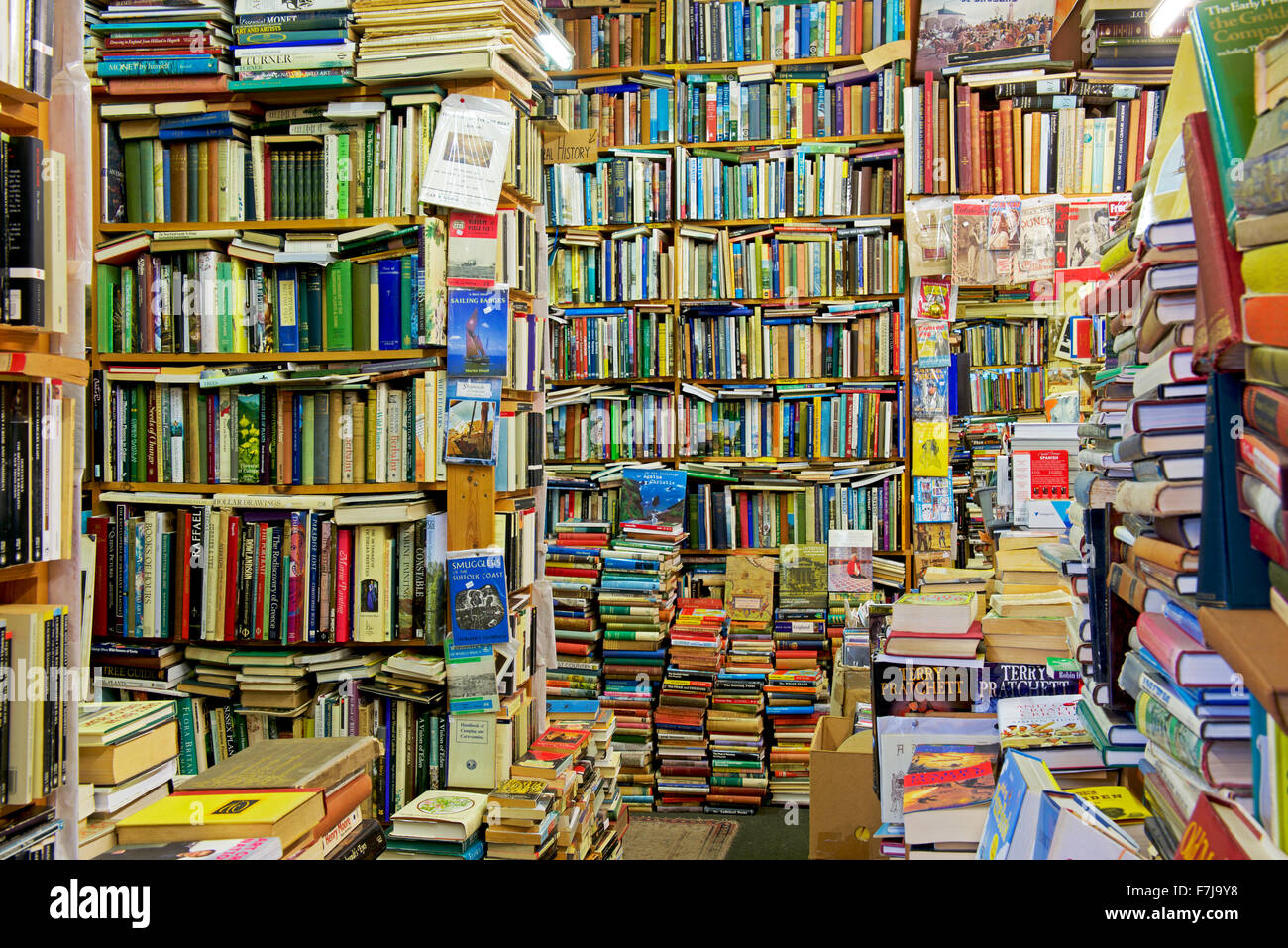 Interior of Camilla's Bookshop, Grove Road, Eastbourne, East Sussex, England UK Stock Photo