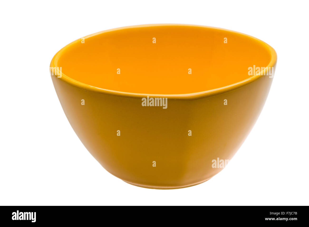 Yellow empty bowl isolated Stock Photo Alamy
